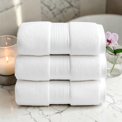 Quivgb Luxury 800 GSM Turkish Cotton Bath Towel Set (3-Piece)