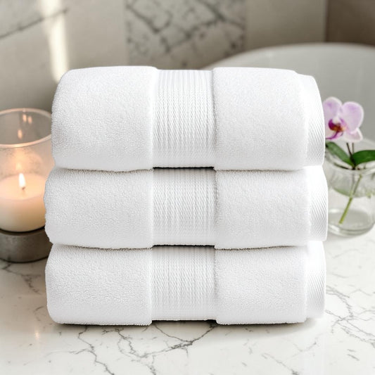 Quivgb Luxury 800 GSM Turkish Cotton Bath Towel Set (3-Piece)